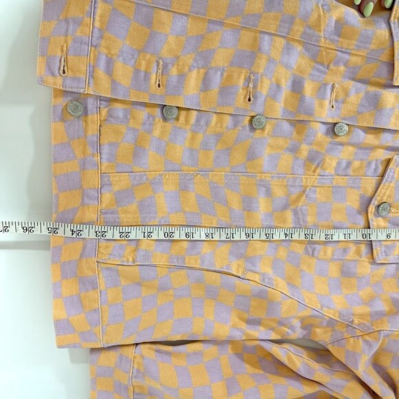 Oversized Checkered Denim Jacket - Picture 11 of 12